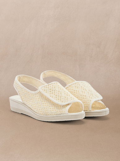 Sandales pantoufles ouverture totale - Pédiconfort - Beige