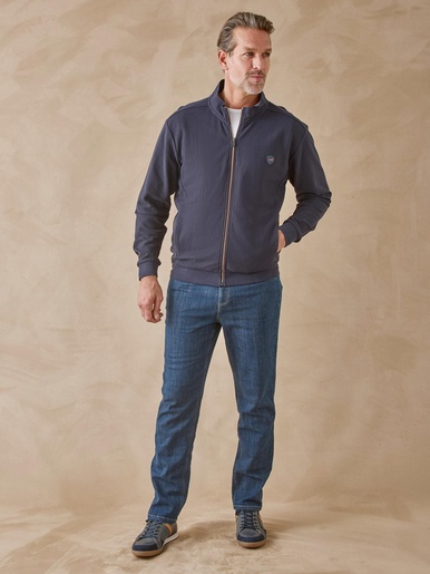 Gilet zippé en maille piquée