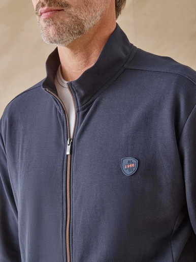 Gilet zippé en maille piquée