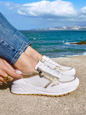 Sneakers avec lacets et zip