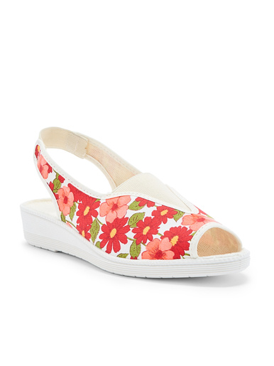 Sandales textile bout ouvert