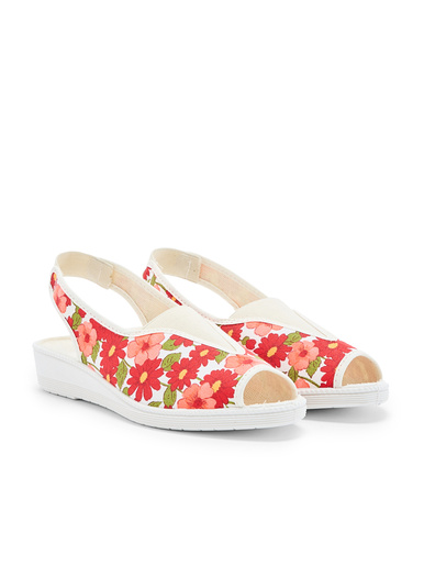 Sandales textile bout ouvert
