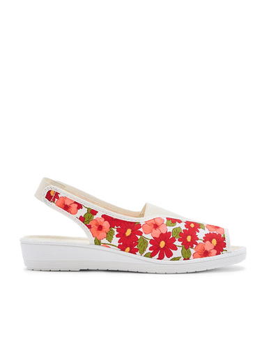 Sandales textile bout ouvert