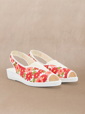 Sandales textile bout ouvert