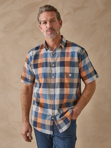 Chemise en mélange coton et lin