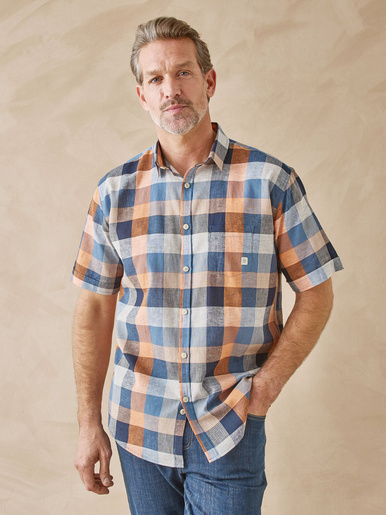 Chemise en mélange coton et lin