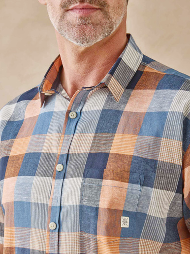 Chemise en mélange coton et lin