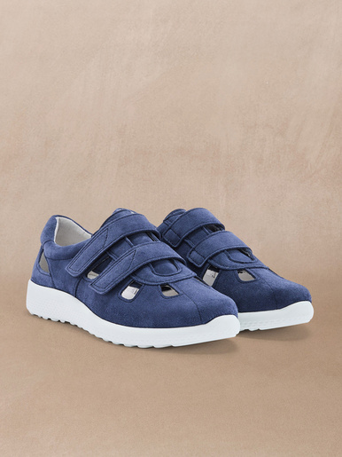 Baskets extra larges cuir ajouré