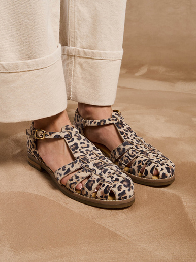 Sandales cuir à scratch