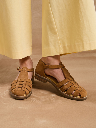 Sandales cuir à scratch
