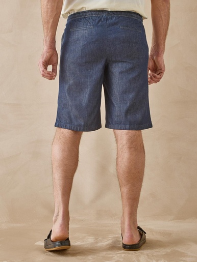 Bermuda élastiqué en denim léger