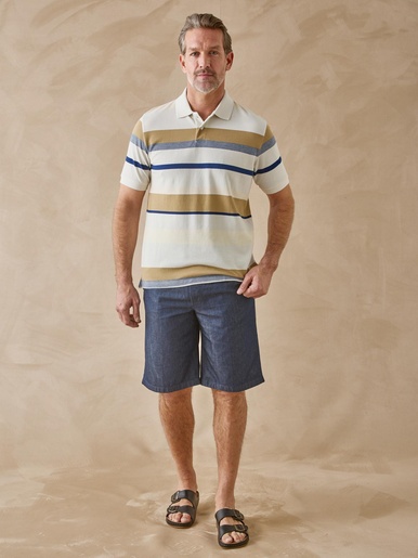 Bermuda élastiqué en denim léger
