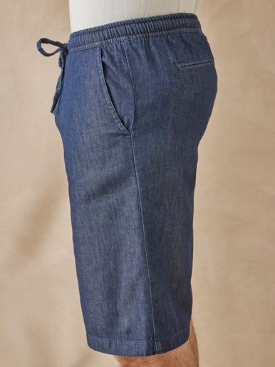 Bermuda élastiqué en denim léger