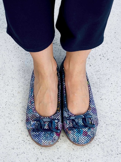 Ballerines cuir à boucle fantaisie