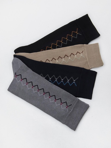 Lot de 4 paires de mi-chaussettes - Daxon - Bleu+gris+noir+beige