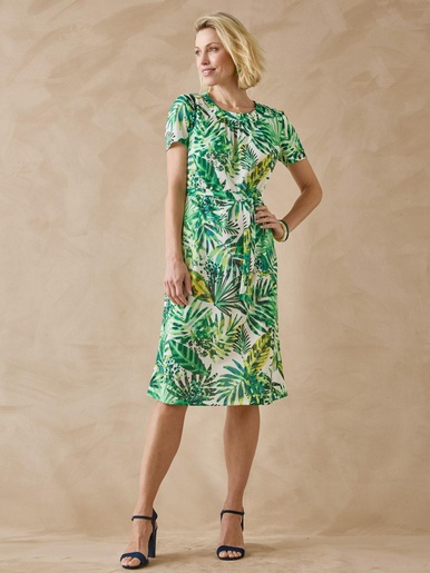 Robe encolure ronde en maille fluide