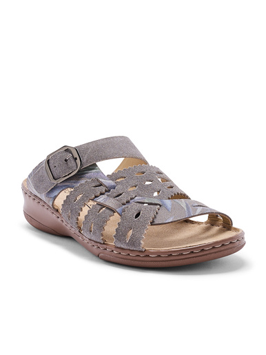 Mules en cuir à scratchs