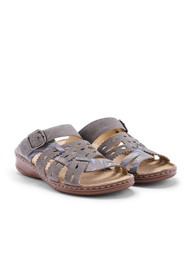 Mules en cuir à scratchs