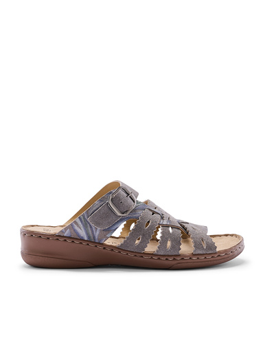 Mules en cuir à scratchs