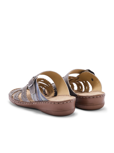 Mules en cuir à scratchs
