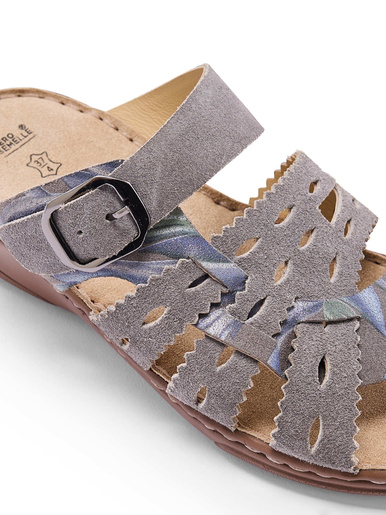Mules en cuir à scratchs