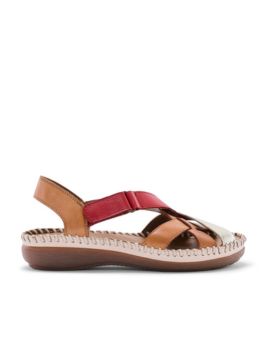 Sandales à scratch en cuir
