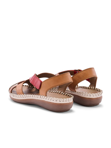Sandales à scratch en cuir