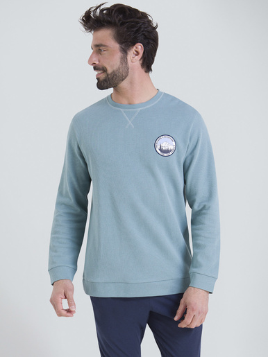 Pyjama Waffle - Athéna - Haut bleu arctic/bas bleu marine