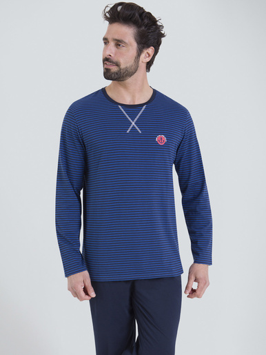 Pyjama Rayures l'Escale - Athéna - Rayures bleues/bas marine