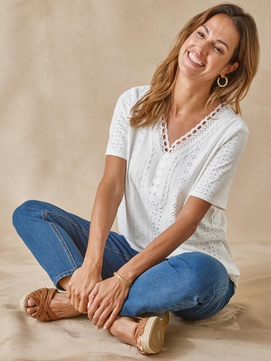 Tee-shirt en maille fantaisie.