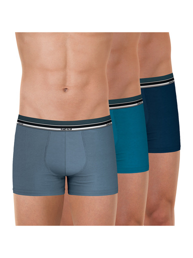 Lot de 3 boxers coton confort - Athéna - Bleu/bleu/marine