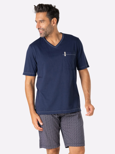 Pyjacourt Coton Bio - Eminence - Marine/bleu/blanc