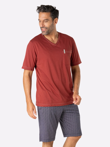 Pyjacourt Coton Bio - Eminence - Rouille/bleu/blanc