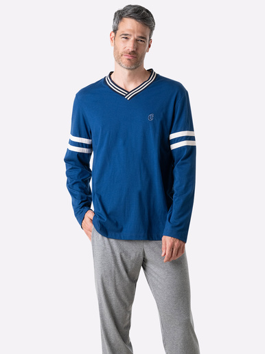 Pyjama Club - Eminence - Bleu/gris chine