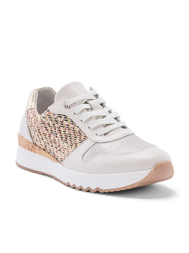 Baskets fantaisie cuir et textile