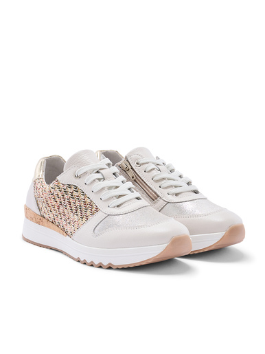 Baskets fantaisie cuir et textile