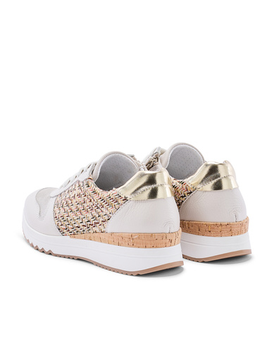 Baskets fantaisie cuir et textile