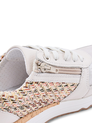 Baskets fantaisie cuir et textile