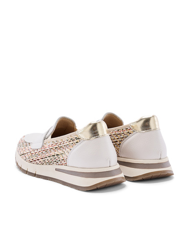 Mocassins cuir et textile