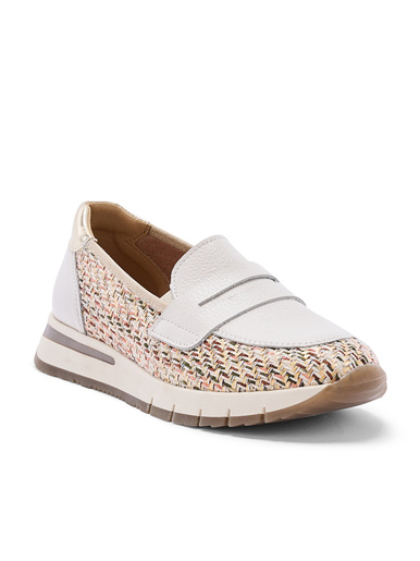 Mocassins cuir et textile