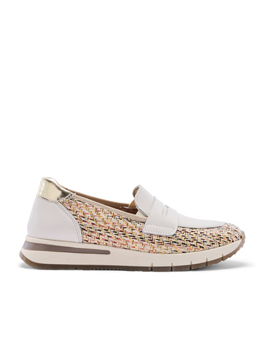 Mocassins cuir et textile