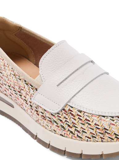 Mocassins cuir et textile