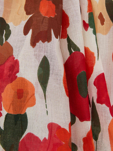 Étole en coton imprimé fleurs