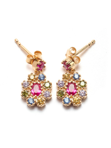 Boucles d'oreilles fleurs plaqué or