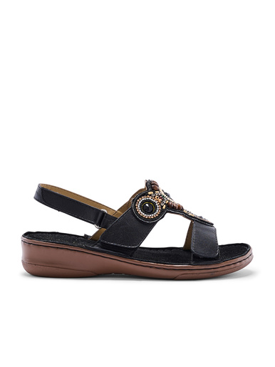 Sandales fantaisie extra larges en cuir