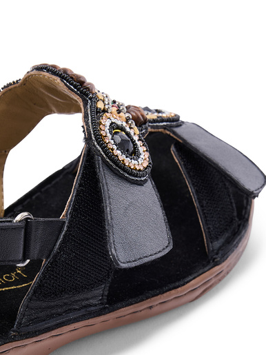 Sandales fantaisie extra larges en cuir