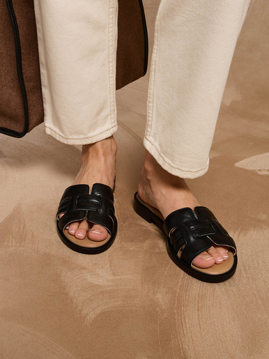 Mules en cuir à aérosemelle