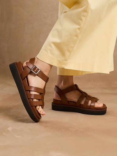 Sandales en cuir à aérosemelle