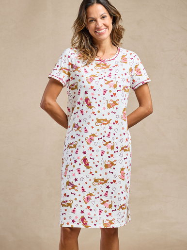 Lot de 2 chemises de nuit courtes coton