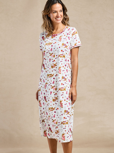 Lot de 2 chemises de nuit longues coton